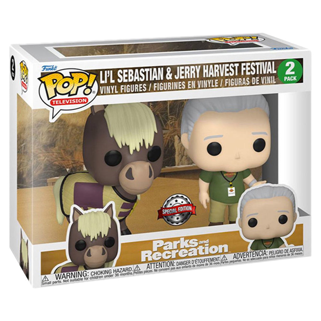 Funko Pop Parks and Recreation Exklusiv – Li’l Sebastian &amp; Jerry Harvest Festival (2er-Pack)