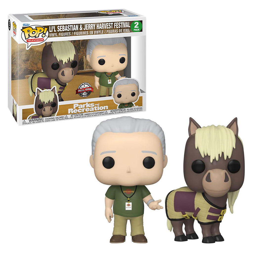 Funko Pop Parks and Recreation Exclusive - Li’l Sebastian &amp; Jerry Harvest Festival (2 Pack)