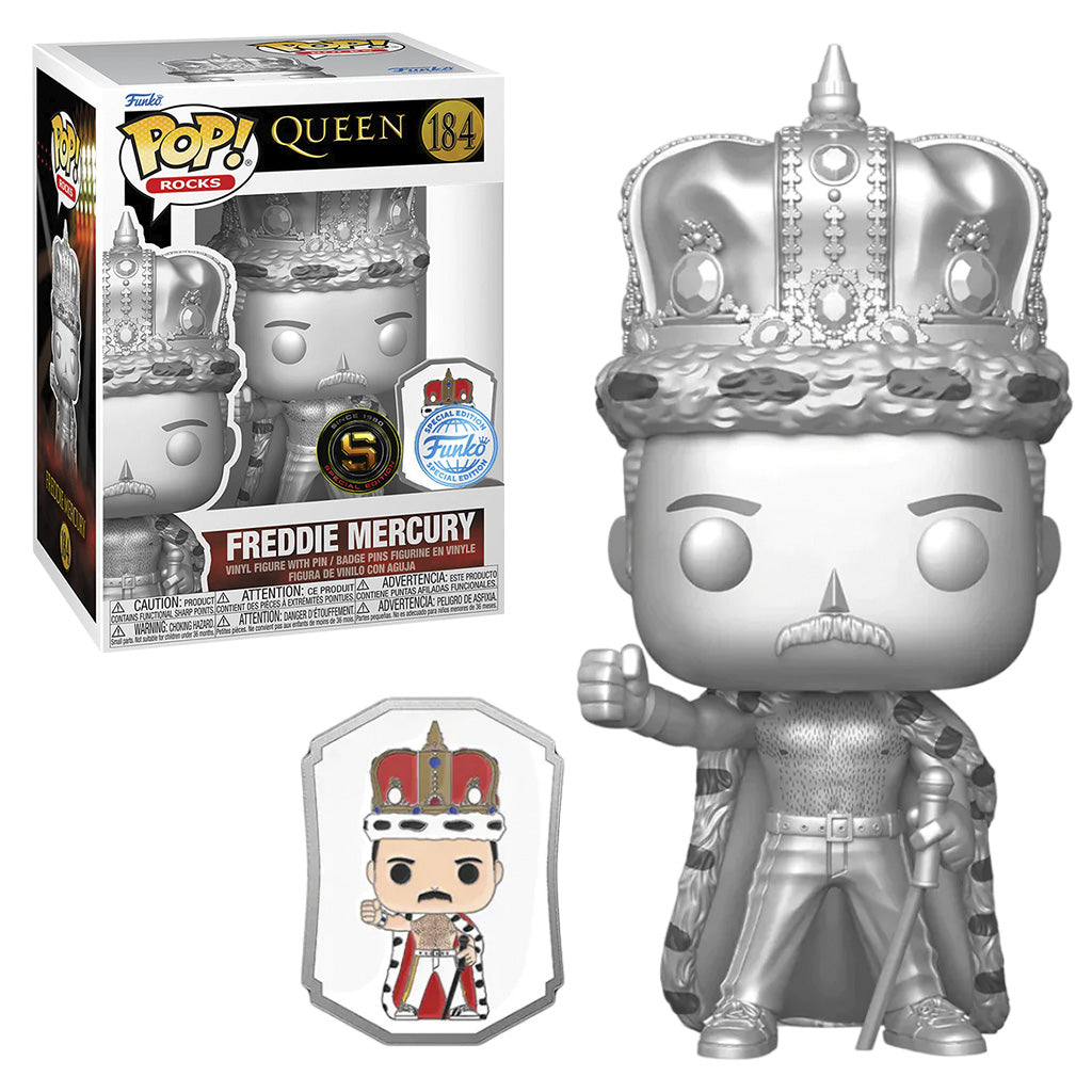 Funko Pop Rocks Queen Exklusiv – Freddie Mercury mit Pin 184