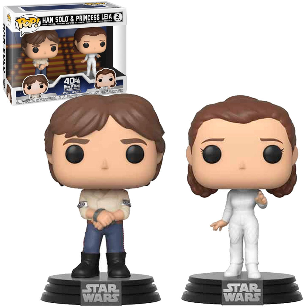 Funko Pop Star Wars The Empire Strikes Back 40 Years - Han Solo e Princess Leia (2 Pack)