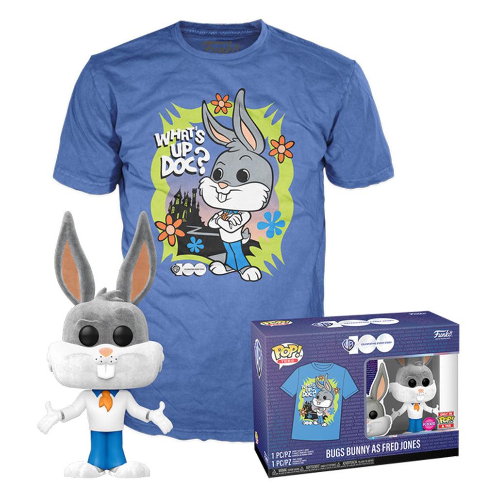 Funko Pop Tees Bugs Bunny als Fred Jones (beflockt) &amp; T-Shirt 70419